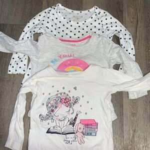 FREE WITH ANY OTHER PURCHASE 3 long sleeved t shirts 9-12m and dotted 12-18m